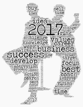 Business 2017 word cloud concept in shape business mans
