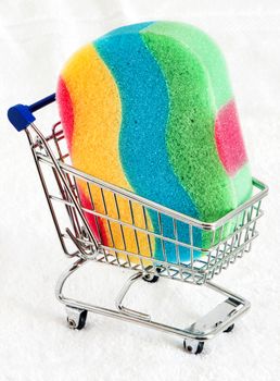  sponge and soap on a  white background