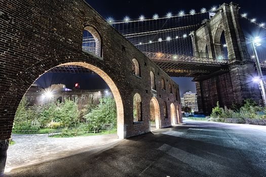 Brooklyn Bridge in New York City in the night