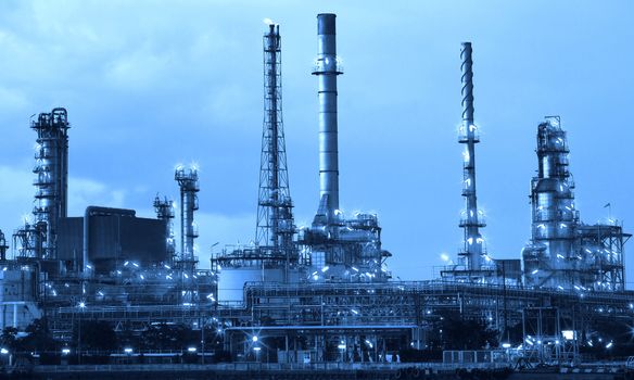 oil refinery industry in metalic color style use as metal style of heavy industry background