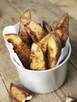 close up of rustic english potato chips