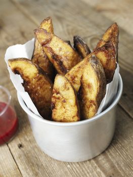 close up of rustic english potato chips