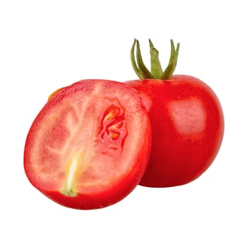 Red tomato isolated on a white background