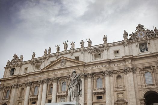 exterior of St Peter Basilica rome italy important traveling landmark in vatican