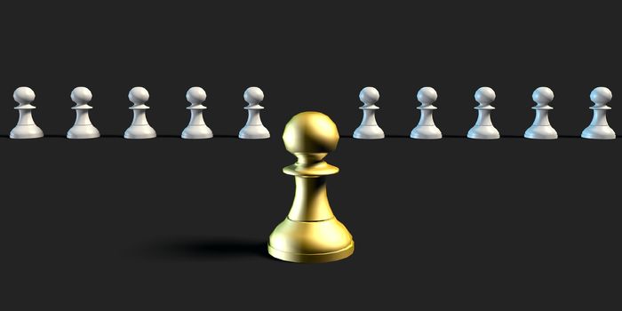 Effective Leader and Management Business Chess Strategy Concept