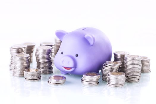 Financial concept, home savings, account and piggy bank.