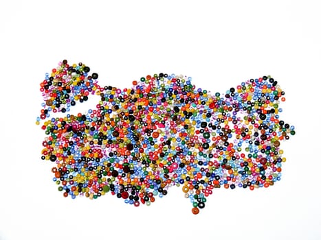 turkey map of beads