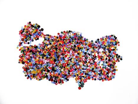 turkey map of beads