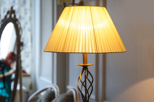 beautiful included Lampshade in bedroom with mirror on background