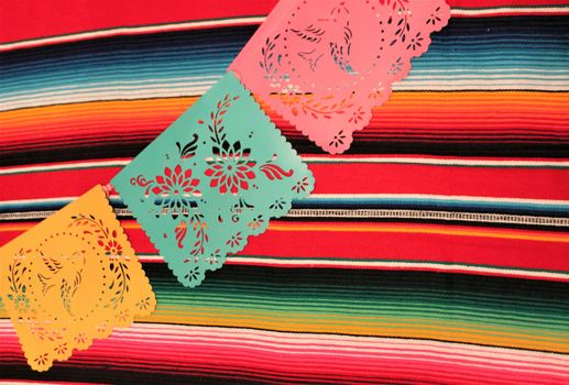 Mexico poncho sombrero skull background fiesta cinco de mayo decoration bunting flags