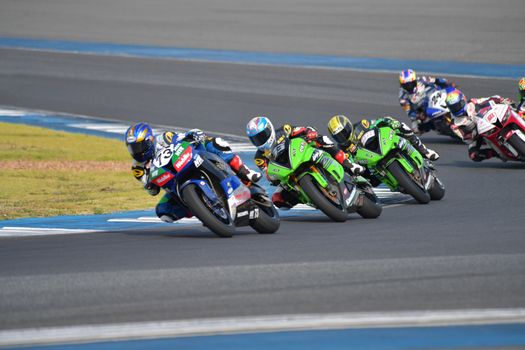 BURIRAM - DECEMBER 4 : Hikari Okubo of Japan with Honda motorcycle of SuperSport 600cc. in Asia Road Racing Championship 2016 Round 6 at Chang International Racing Circuit on December 4, 2016, Buriram, Thailand.