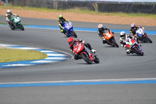 BURIRAM - DECEMBER 4 : Dacha Boonlakkum in CBR300R Thailand Dream Cup in Asia Road Racing Championship 2016 Round 6 at Chang International Racing Circuit on December 4, 2016, Buriram, Thailand.