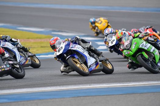 BURIRAM - DECEMBER 4 : Kanalat Jaiman of Thailand with Yamaha motorcycle of Asia Production 250cc. in Asia Road Racing Championship 2016 Round 6 at Chang International Racing Circuit on December 4, 2016, Buriram, Thailand.