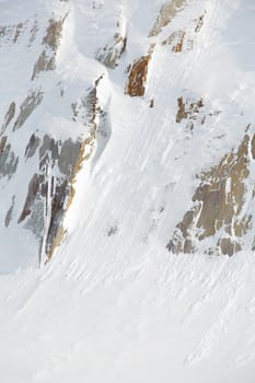 Rocks covered with snow outdoor