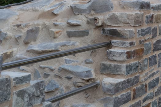 Old stone wall with old patterns on Castle Hardenberg  in Velbert Langenberg.
