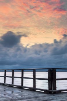 Woody Point Jetty in Redcliffe at sunset.