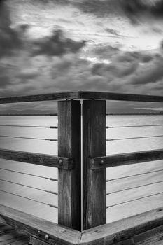 Woody Point Jetty in Redcliffe. Long exposure black and white.