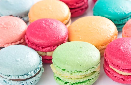 Handmade macaroons close up