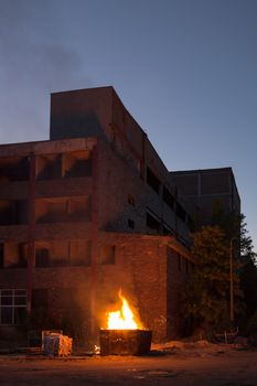 ruins of a very heavily polluted industrial factory, industrial series
