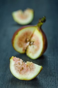 Portion of fresh Figs on wooden background