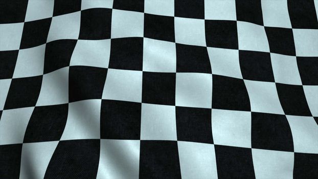 Realistic Ultra-HD checker flag waving in the wind. Seamless loop with highly detailed fabric texture. Loop ready in 4K resolution