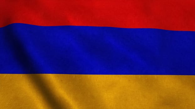 Realistic Ultra-HD flag of the Armenia waving in the wind. Seamless loop with highly detailed fabric texture. Loop ready in 4k resolution.