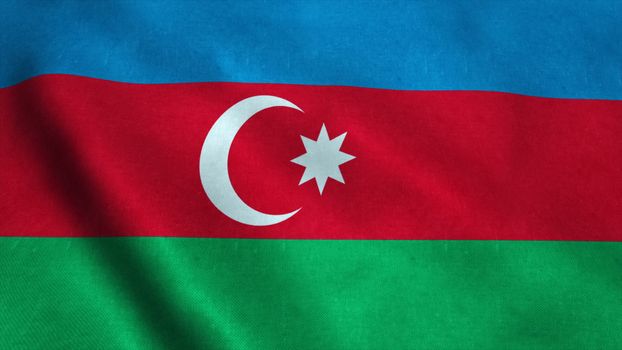 Realistic Ultra-HD flag of the Azerbaijan waving in the wind. Seamless loop with highly detailed fabric texture. Loop ready in 4k resolution.