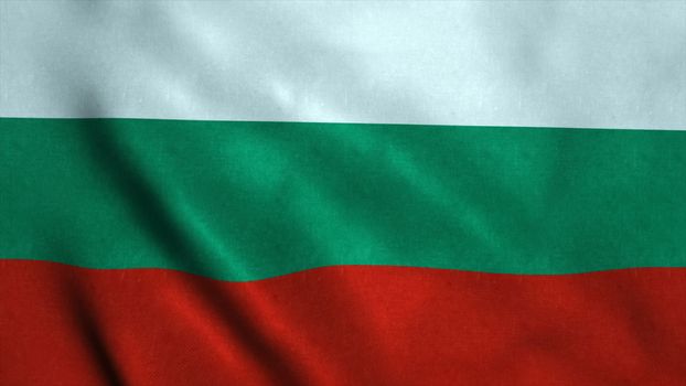 Realistic Ultra-HD flag of the Bulgaria waving in the wind. Seamless loop with highly detailed fabric texture. Loop ready in 4k resolution.