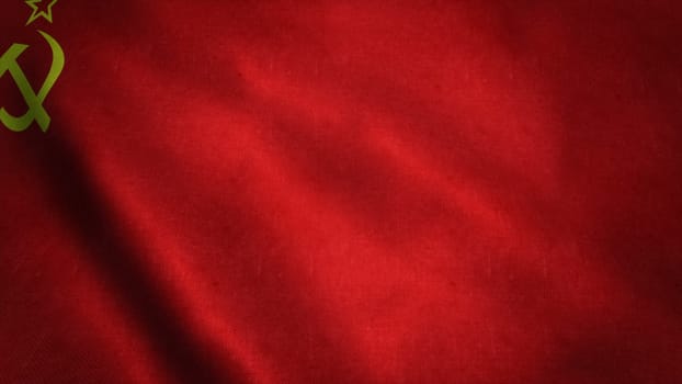 Realistic Ultra-HD flag of the USSR waving in the wind. Seamless loop with highly detailed fabric texture. Loop ready in 4k resolution.