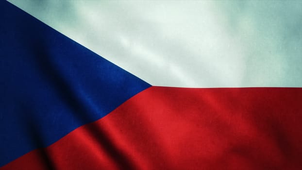 Realistic Ultra-HD flag of the Czech Republic waving in the wind. Seamless loop with highly detailed fabric texture. Loop ready in 4k resolution.