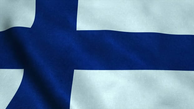 Realistic Ultra-HD flag of the Finland waving in the wind. Seamless loop with highly detailed fabric texture. Loop ready in 4k resolution.