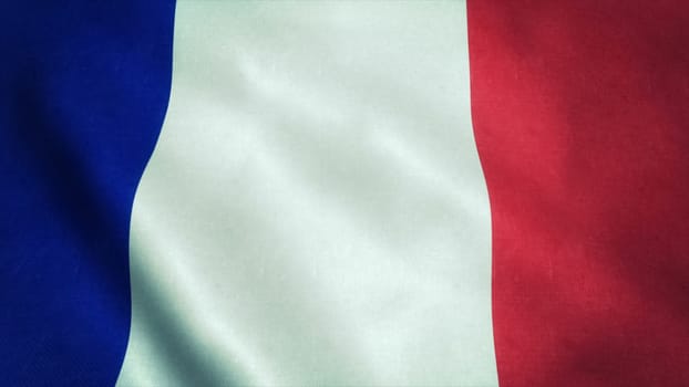 Realistic Ultra-HD flag of the France waving in the wind. Seamless loop with highly detailed fabric texture. Loop ready in 4k resolution.