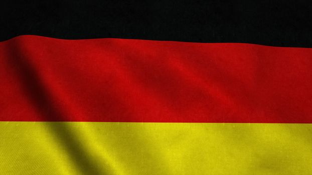 Realistic Ultra-HD flag of the Germany waving in the wind. Seamless loop with highly detailed fabric texture. Loop ready in 4k resolution.