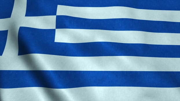 Realistic Ultra-HD flag of the Greece waving in the wind. Seamless loop with highly detailed fabric texture. Loop ready in 4k resolution.