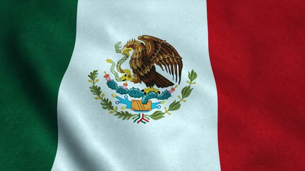 Realistic Ultra-HD flag of the Mexico waving in the wind. Seamless loop with highly detailed fabric texture. Loop ready in 4k resolution.