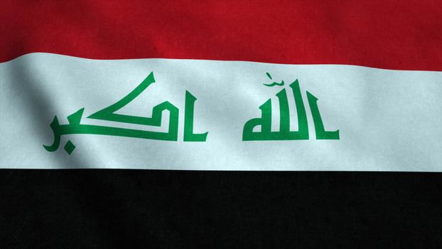 Realistic Ultra-HD flag of the Iraq waving in the wind. Seamless loop with highly detailed fabric texture. Loop ready in 4k resolution.