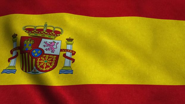 Realistic Ultra-HD flag of the Spain waving in the wind. Seamless loop with highly detailed fabric texture. Loop ready in 4k resolution.