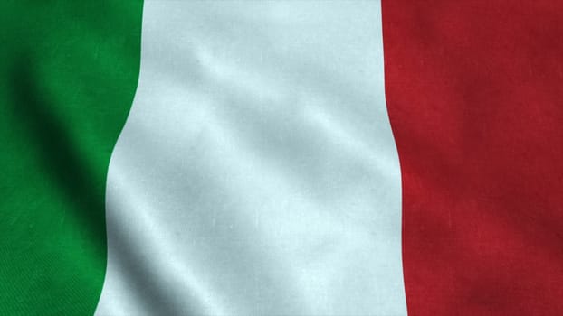 Realistic Ultra-HD flag of the Italy waving in the wind. Seamless loop with highly detailed fabric texture. Loop ready in 4k resolution.