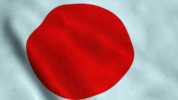 Realistic Ultra-HD flag of the Japan waving in the wind. Seamless loop with highly detailed fabric texture. Loop ready in 4k resolution.