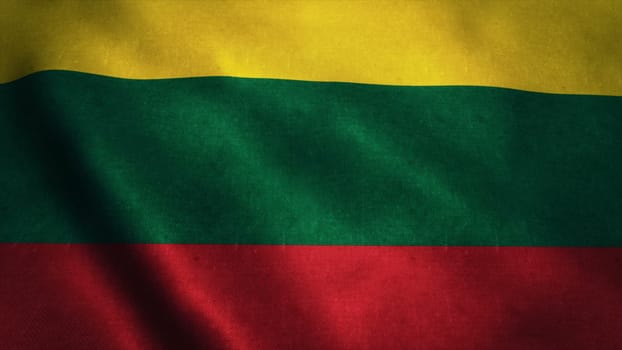 Realistic Ultra-HD flag of the Lithuania waving in the wind. Seamless loop with highly detailed fabric texture. Loop ready in 4k resolution.