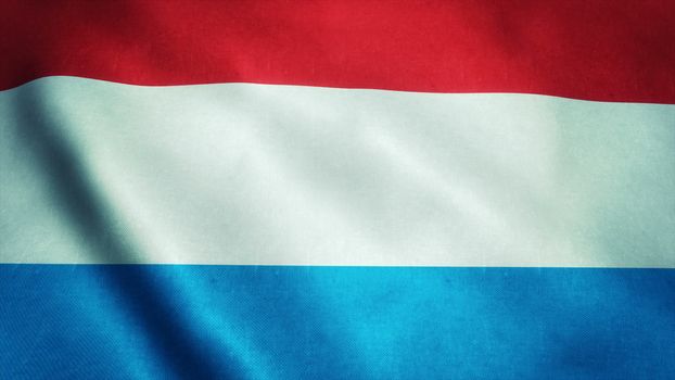 Realistic Ultra-HD flag of the Luxembourg waving in the wind. Seamless loop with highly detailed fabric texture. Loop ready in 4k resolution.