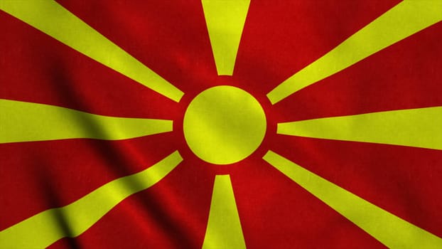 Realistic Ultra-HD flag of the Macedonia waving in the wind. Seamless loop with highly detailed fabric texture. Loop ready in 4k resolution.