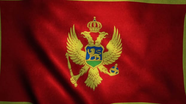 Realistic Ultra-HD flag of the Montenegro waving in the wind. Seamless loop with highly detailed fabric texture. Loop ready in 4k resolution.