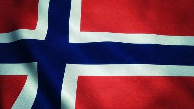 Realistic Ultra-HD flag of the Norway waving in the wind. Seamless loop with highly detailed fabric texture. Loop ready in 4k resolution.