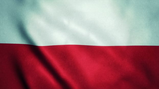 Realistic Ultra-HD flag of the Poland waving in the wind. Seamless loop with highly detailed fabric texture. Loop ready in 4k resolution.