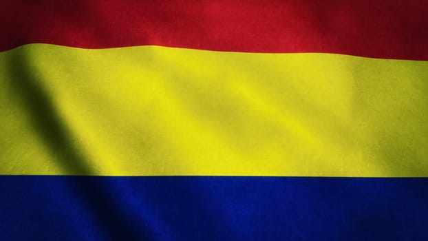 Realistic Ultra-HD flag of the Romania waving in the wind. Seamless loop with highly detailed fabric texture. Loop ready in 4k resolution.