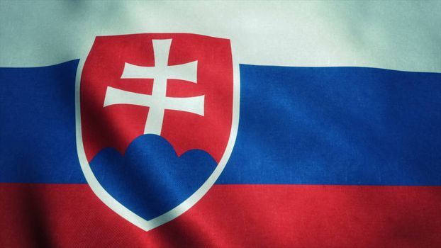Realistic Ultra-HD flag of the Slovakia waving in the wind. Seamless loop with highly detailed fabric texture. Loop ready in 4k resolution.