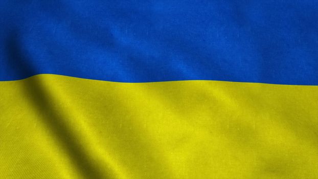 Realistic Ultra-HD flag of the Ukraine waving in the wind. Seamless loop with highly detailed fabric texture. Loop ready in 4k resolution.