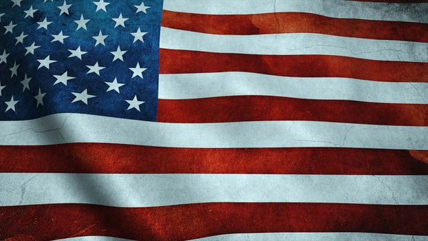 Realistic Ultra-HD flag of the USA waving in the wind. Seamless loop with highly detailed fabric texture. Loop ready in 4k resolution.