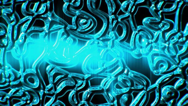 Loopable moving blue glass element